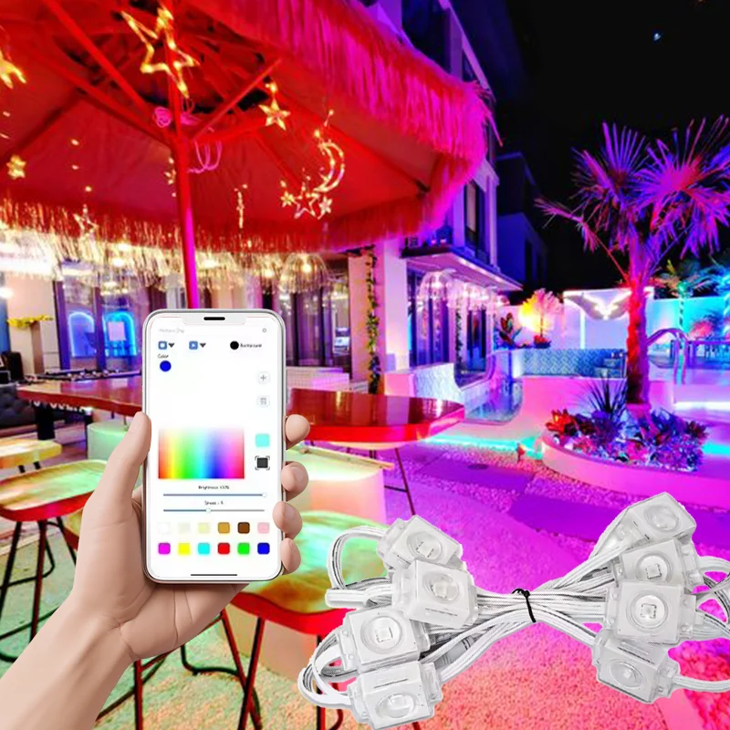 Rgbw Led Pixel Point Light  Ip67 Waterproof Outdoor Smart Wifi Control Christmas Holiday Led String Pixel Point Lights