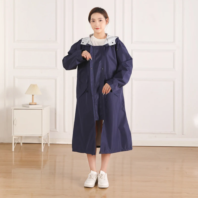 Wholesale Casual and Fashionable Foldable Travel Womens Classic Long Raincoat Rain Coat with Hood
