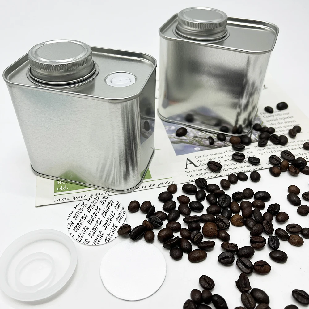 500g Capacity Metal Coffee Bean Packaging Matcha Tea Grain Metal Packaging Tin Cans