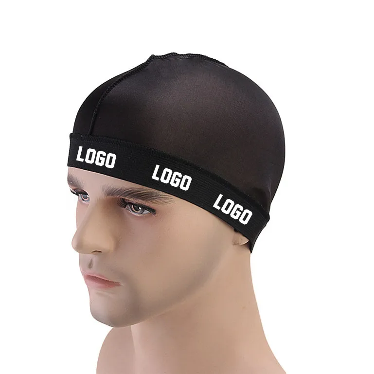 Высококачественная эластичная компрессионная шапка из полиэстера, индивидуальный дизайн, Мужская шелковая шапка