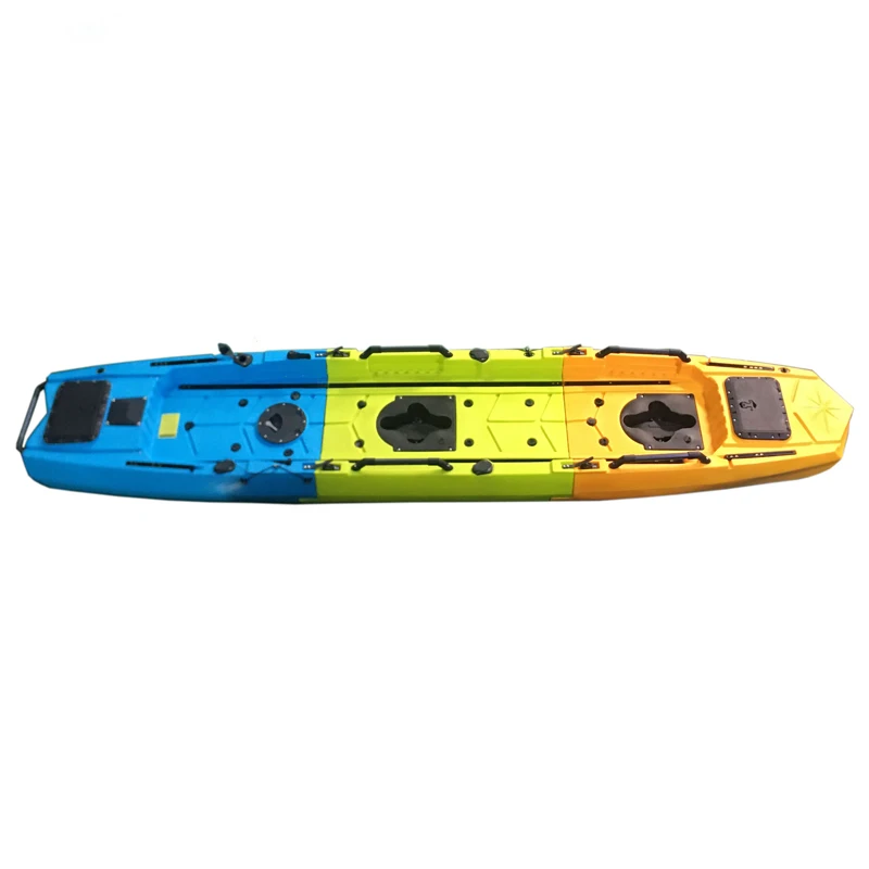 Fishing Sit On Top Professional Sea Kayak 2+1 Seat Kayak Plastic Canoe Kayak For Fishing