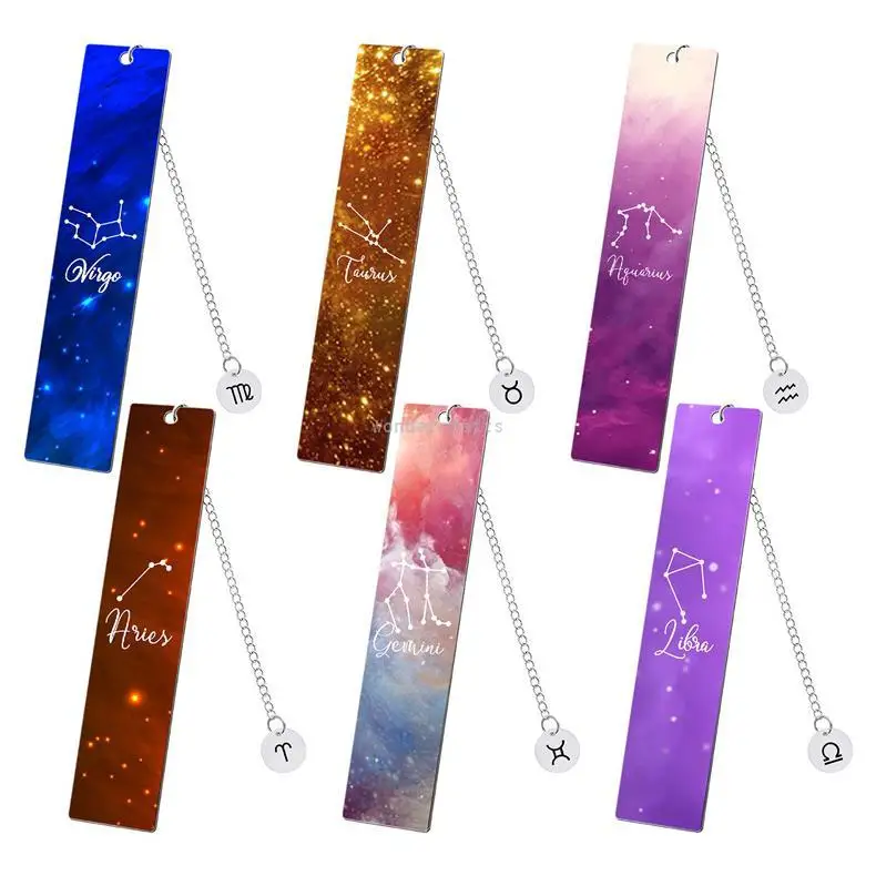WD Custom metal Chinese style Zodiac metal bookmarks Read marks Printed oil paintings beautifully engraved metal bookmarks