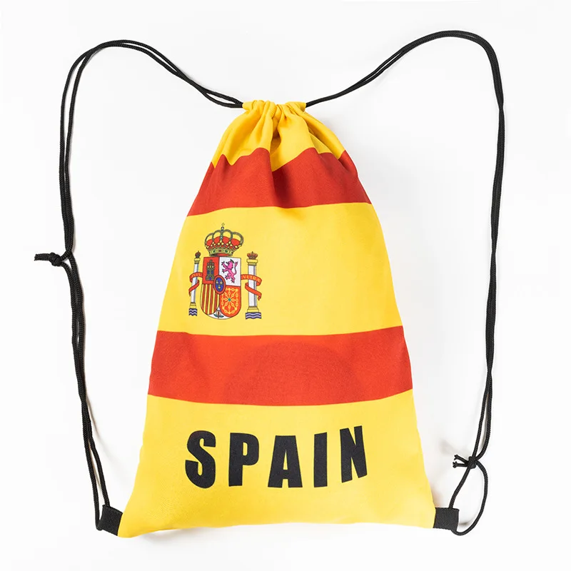 2022 Qatar World Cup Fan Supplies Flag Football Drawstring Backpack  World Cup Commemorative Gift