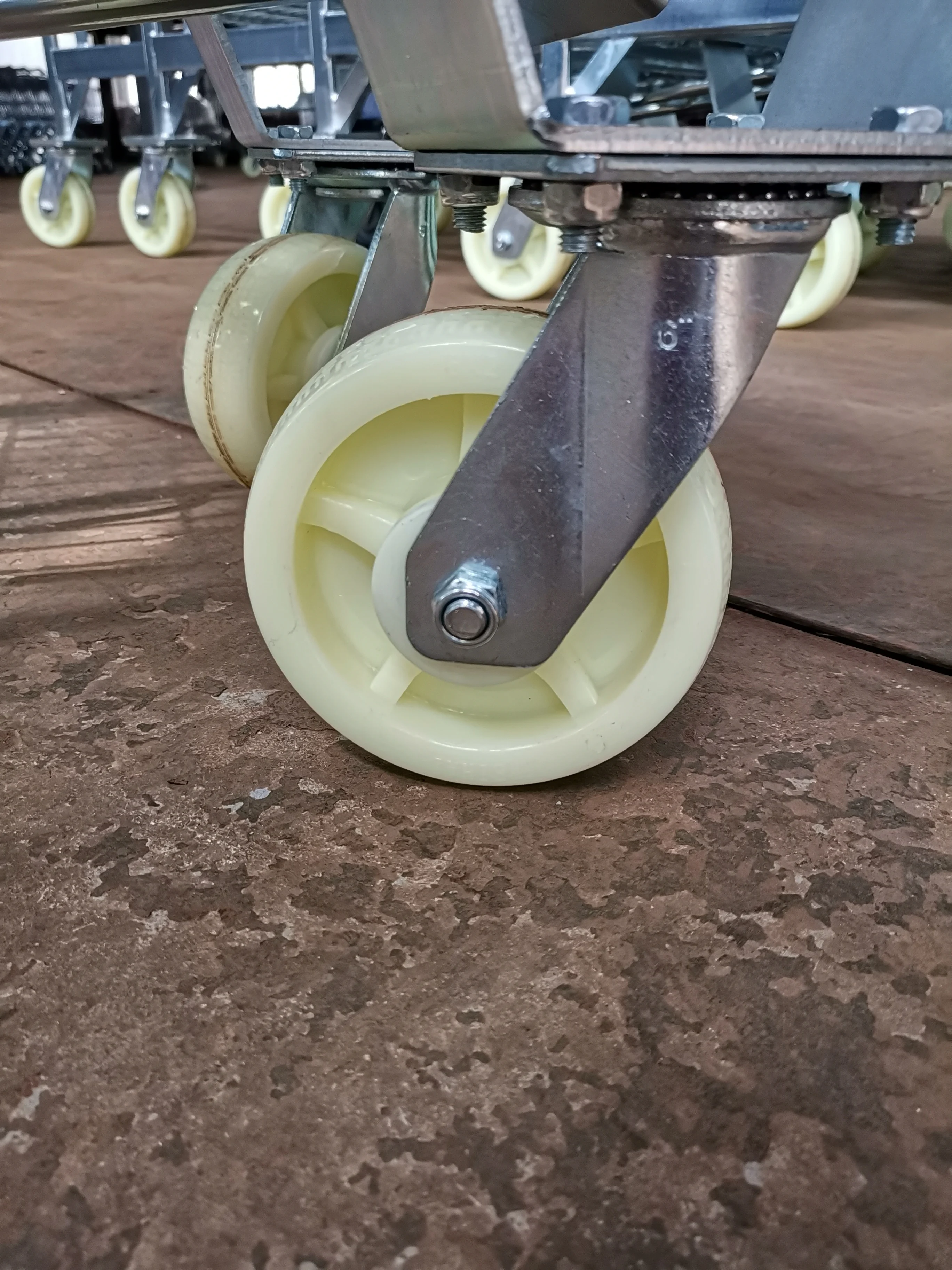 Heavy-Duty Zinc-Coated Steel Flat Trolley Cart with Wheels Portable Hand-Pull Logistic Dolly Cart Shopping Flat Platform Trolley