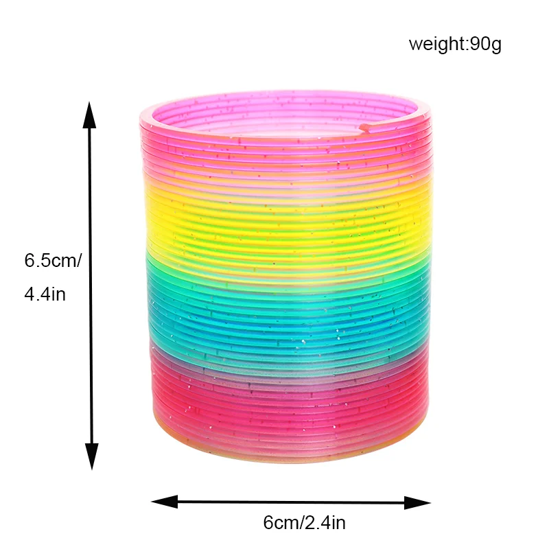 Wholesale  Multicolor Amazon hot selling Magic Educational Game Kids Plastic Spring Rainbow Ring Coil Toy