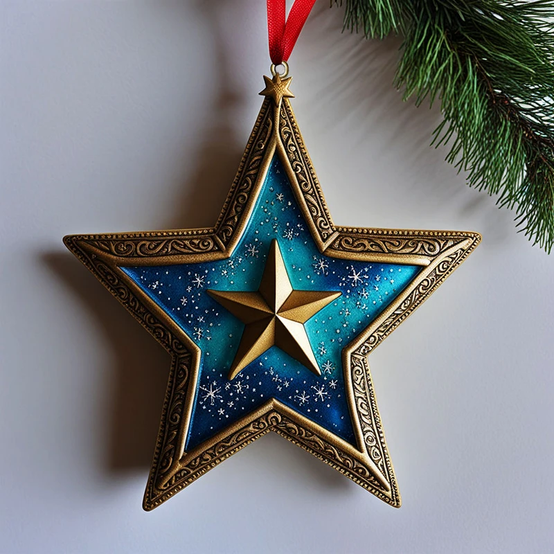 Custom crafts resin Christmas tree Star of Bethlehem ornament hanging ornaments handmade home decoration Christmas pendant