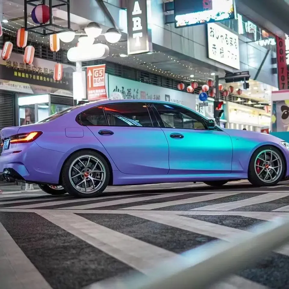 Satin Flip Glacial Frost Blue Car Wrap Vinyl Film Car Wrapping Stickers Vinyl Air Bubble Free For Vehicle Styling Size:1.52*18m