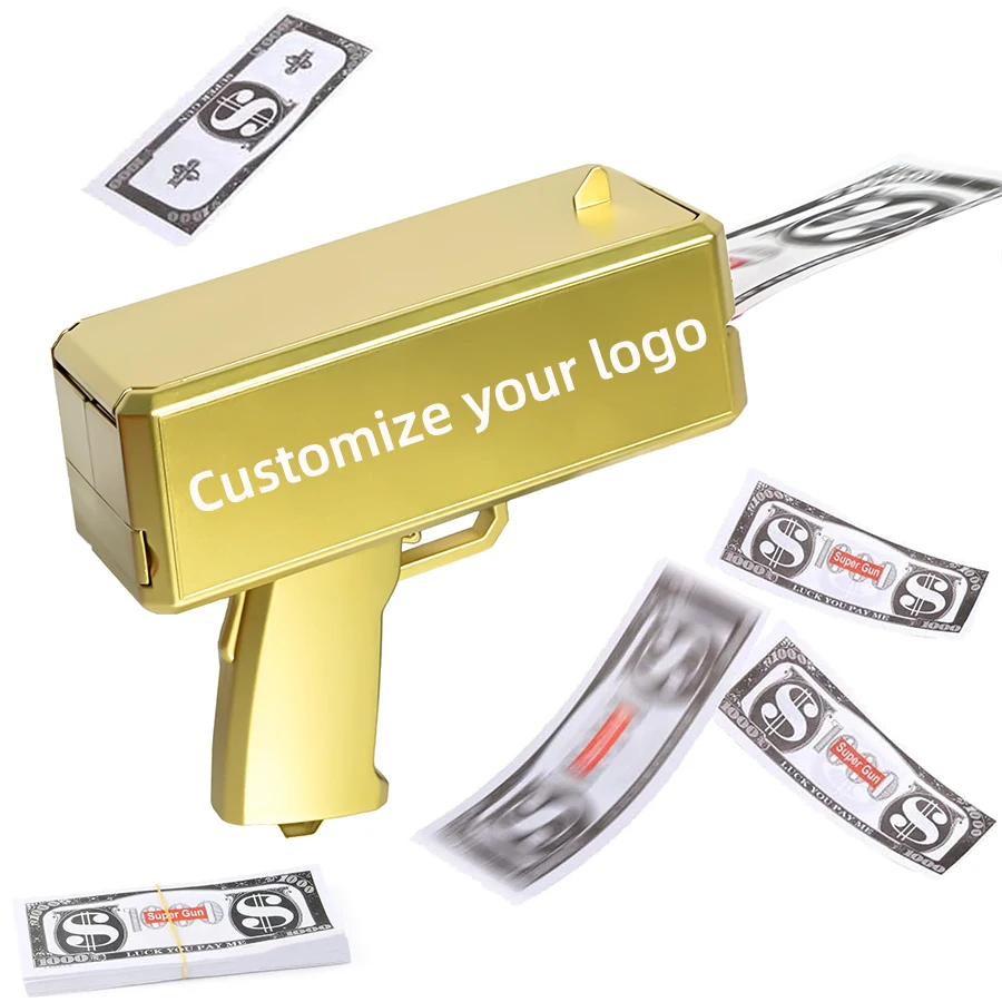 Kids Toys  Party Gifts Guns Gold Real Big Rain Gun Cash Shooting Games Funny Cash Spraying Money Gun Shooter