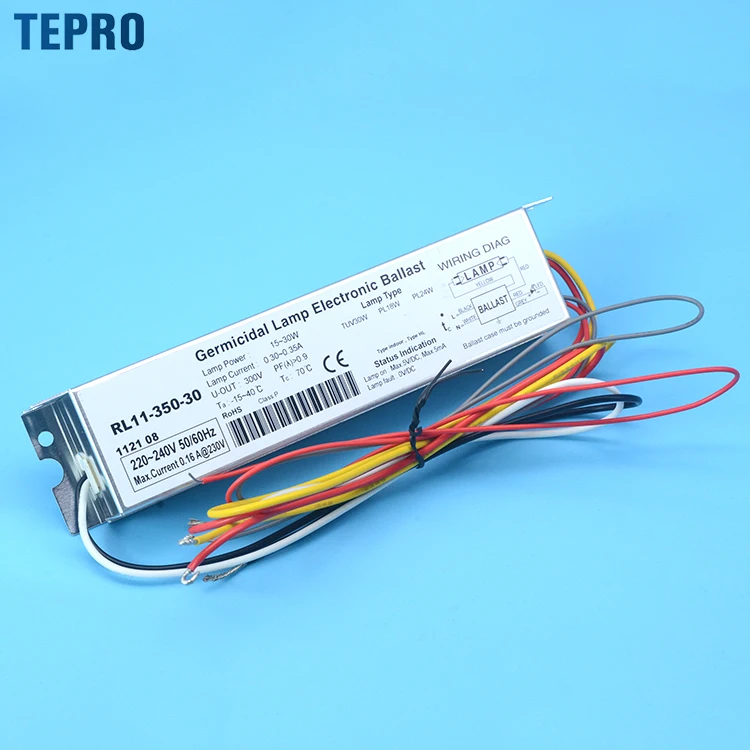 RL11-350-30 Water Treatment Uv Amalgam Disinfection Lamp Electronic Ballast Preheat Start sterilizer electrical ballast