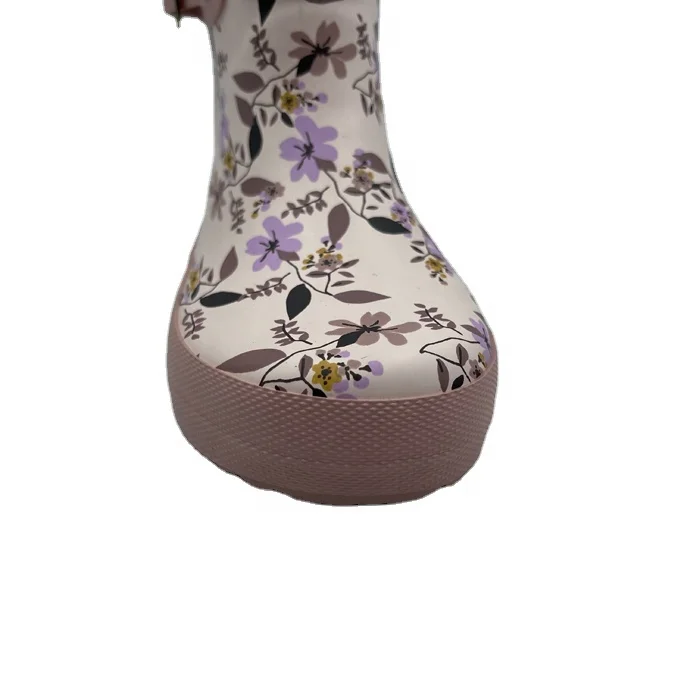 Детские резиновые сапоги с цветочным рисунком, водонепроницаемые, под заказ