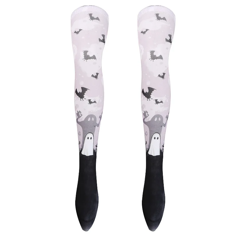 Unisex 3D Digital Printing Heat Transfer Stockings Cosplay Knee High Halloween Socks