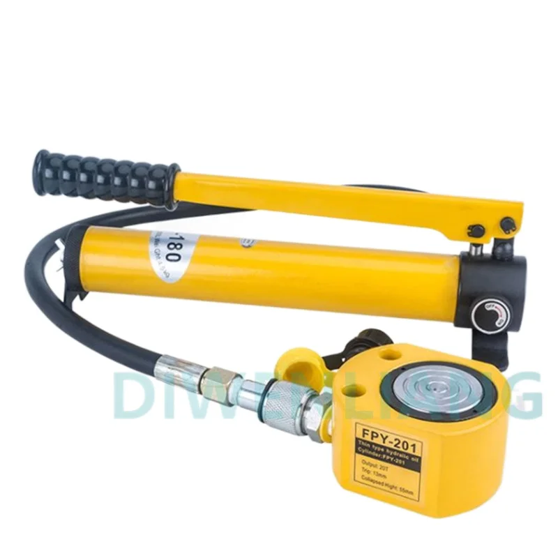 Ультратонкий гидравлический домкрат портативный Электрический разделенный ход 13 мм 20 тонн подъемный инструмент с ручным гидравлическим насосом