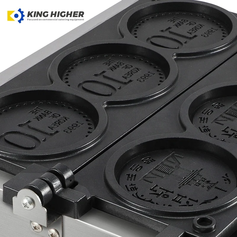 Professional Custom Coin Shaped Waffle Maker Machine with Custom Logo for Home Restaurant Use New Condition Retail Industries