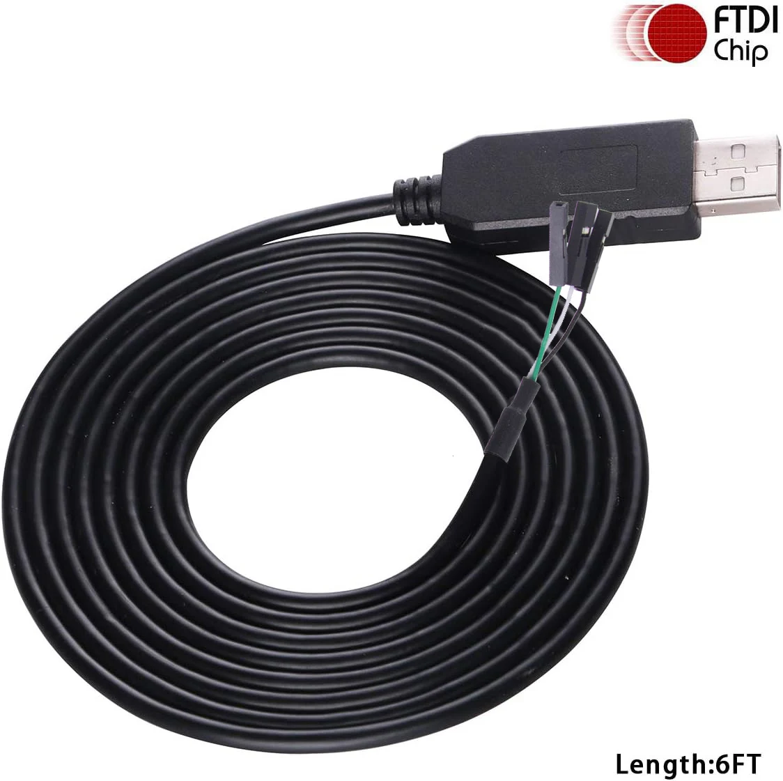 6ft/1.8m  USB  to 3.3v TTL  Logic Level  3P  Dupont Header Connector  CP2102 Chip 3 Pins TTL UART Serial Cable