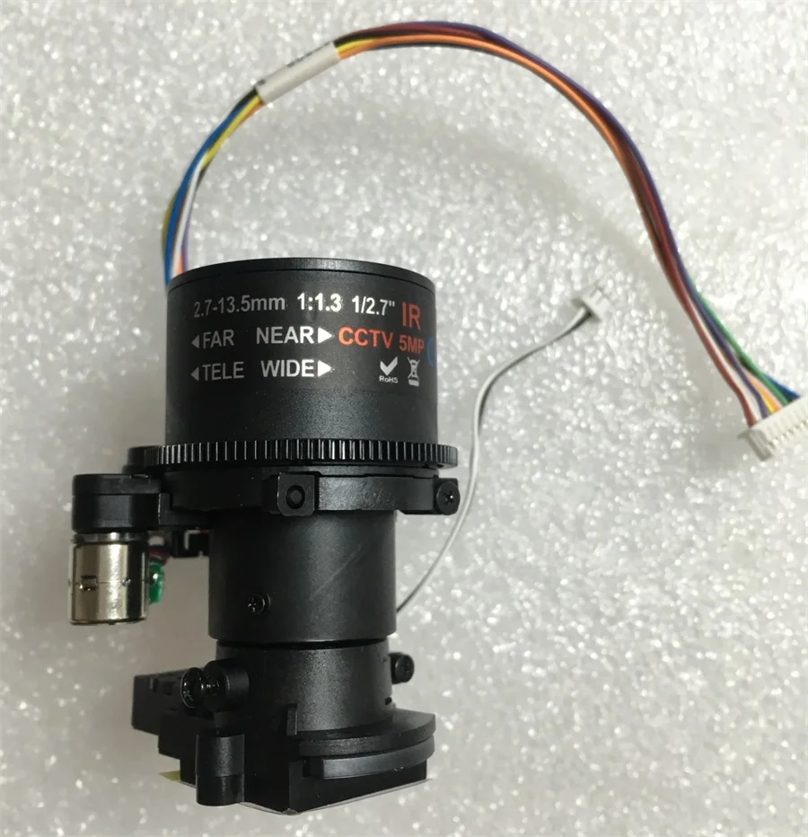 2.7-13.5mm auto iris  5X stepper motor motorized zoom cctv varifocal lens  D14 M14 5MP