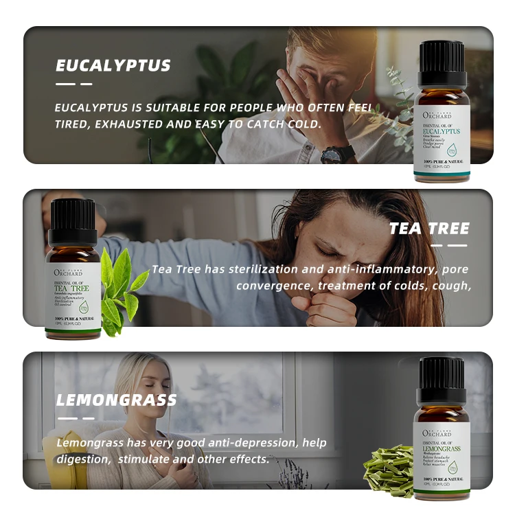 Aromatherapy Cheap Price Natural Essential Oils set 100% Pure  - Top Basic Sampler Gift Set & Premium Kit - 6 / 10 ML