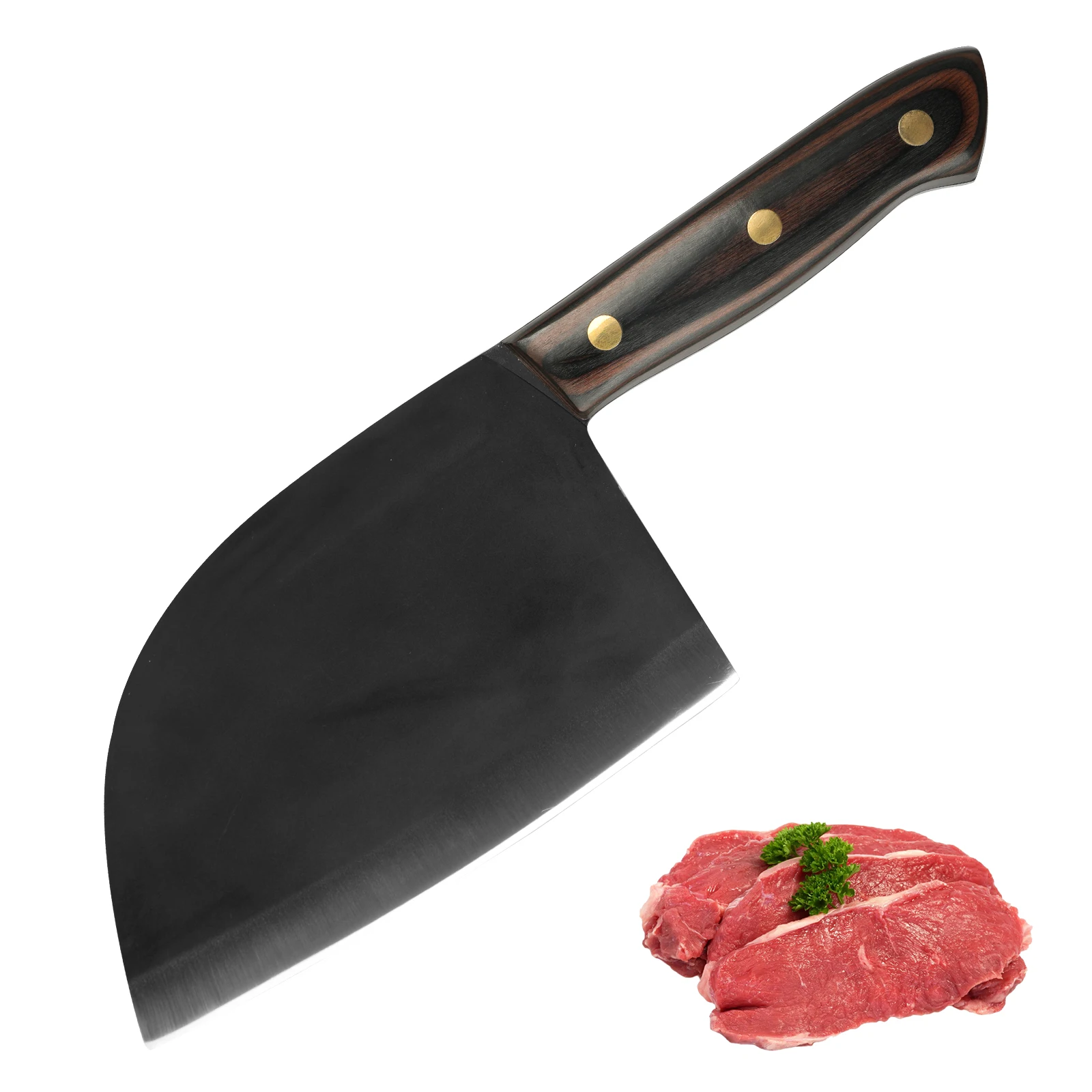 Профессиональный нож мясника Тан резец ручной работы из кованой Сербской стали кухонные ножи с деревянной ручкой Pakka