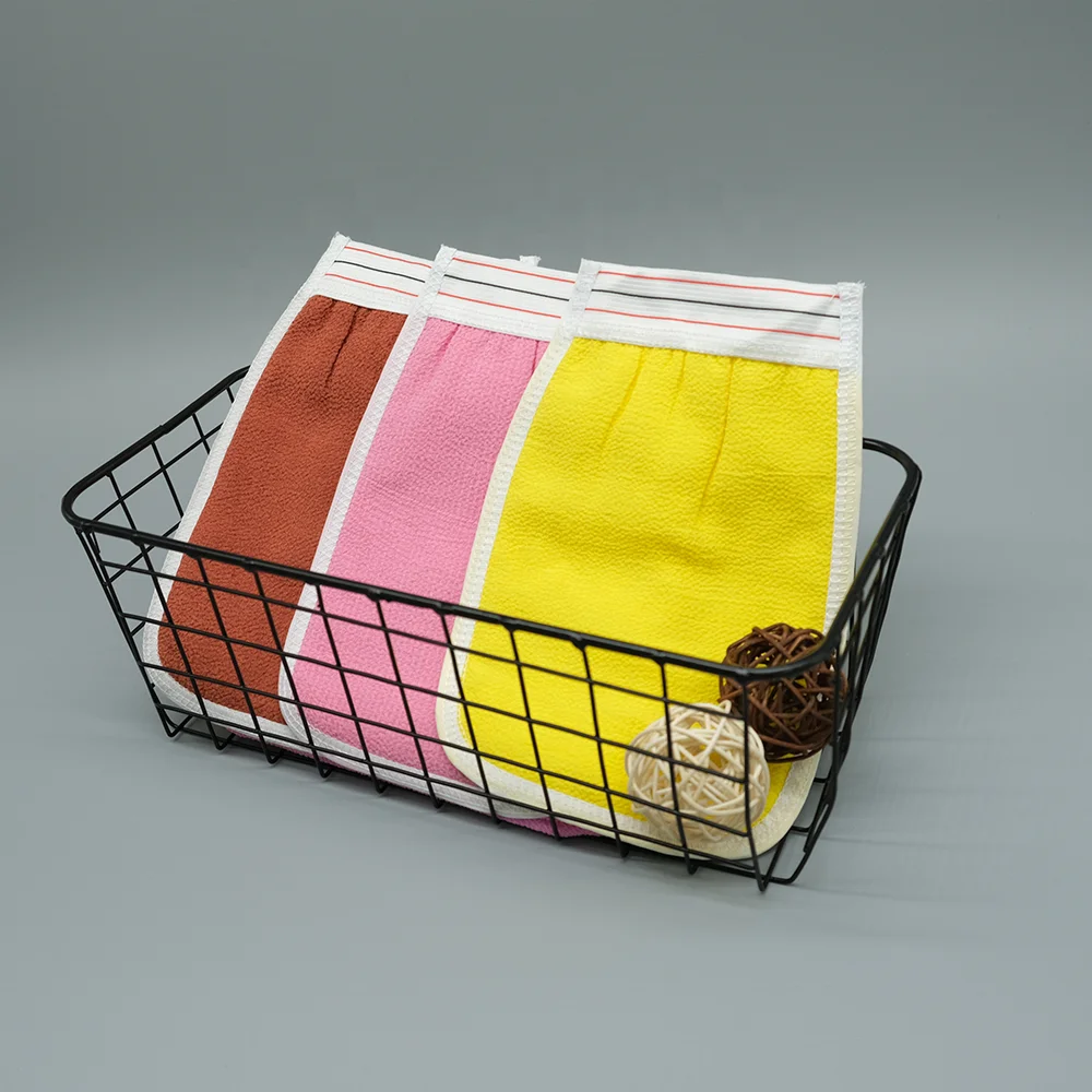 Wholesale Body Scrubber Nylon Viscose Exfoliating Gloves Custom Exfoliating Bath Shower Gloves for Spa