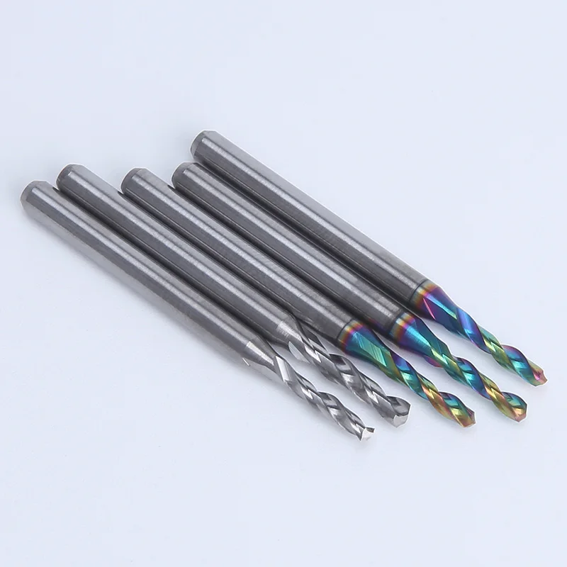 HUHAO coated DLC Carbide Drill 0.8-3.175 mm Tungsten Solid Drill Bits For PCB Print 10 pcs set twist drill bit 401021601