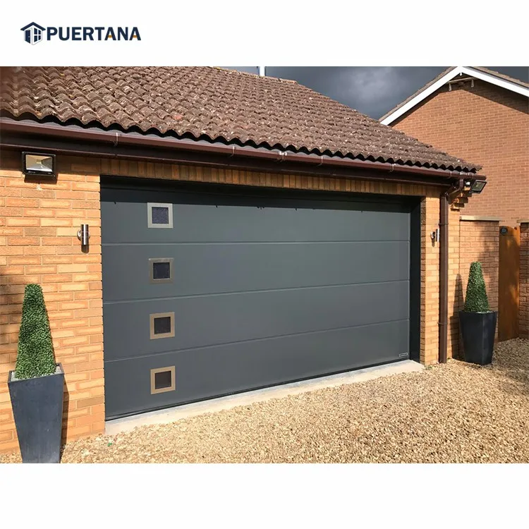 Overhead Sandwich Panel Insulated Sectional Garage Doors Remote Control Swift Roll Up  Stainless Steel Garage Door