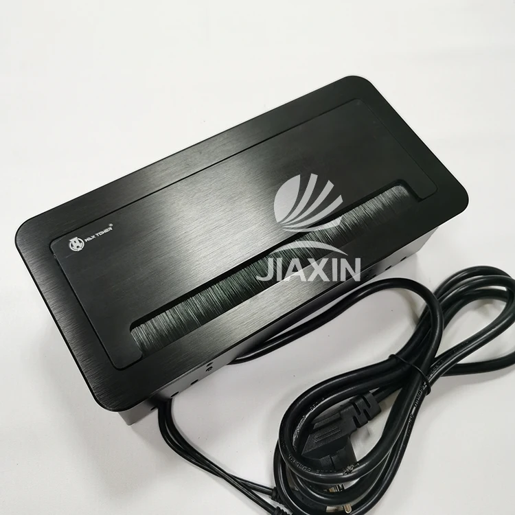 Electrical Plug  Desktop Grommet Wireless Charging French Brush Aluminum Flip  Smart Desktop socket Panel