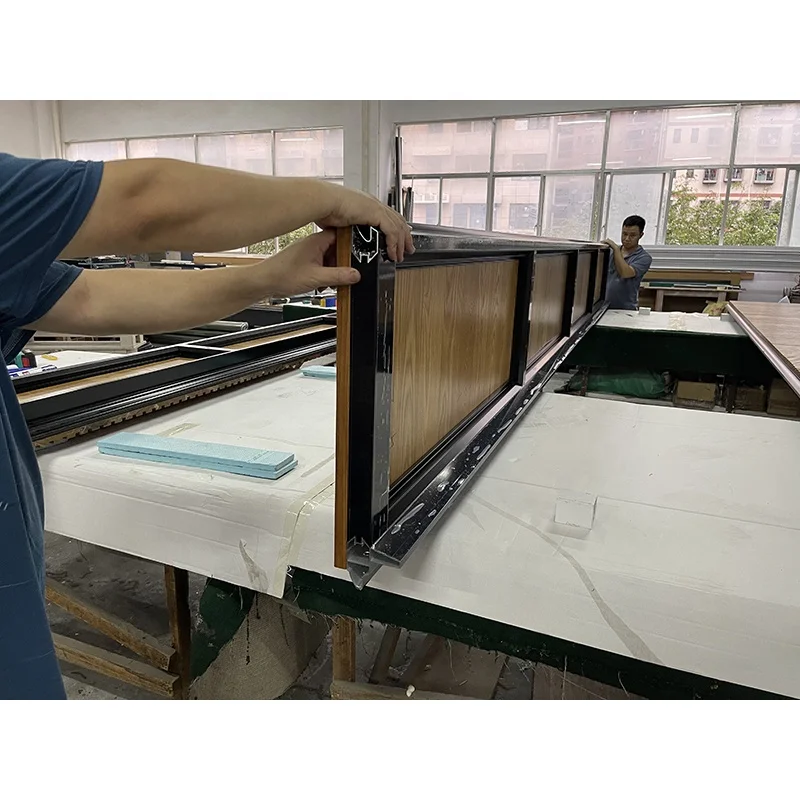 Modern white oak original color varnish solid wood grille electric garage door supplier manufacturer