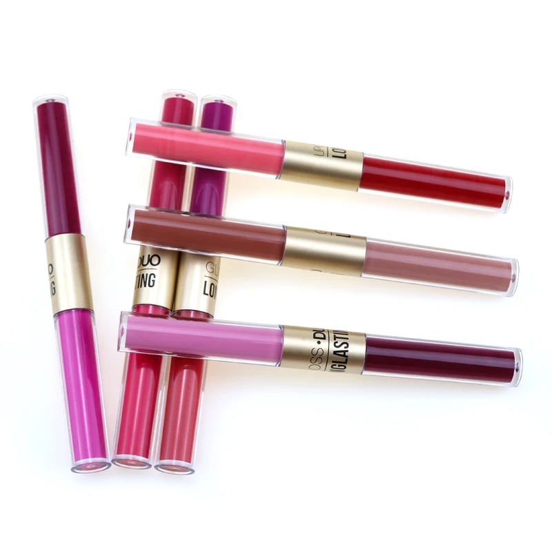 Hot Sale Private Label 2 in 1 Makeup Lip Gloss Double Head Long Lasting Matte Lipgloss