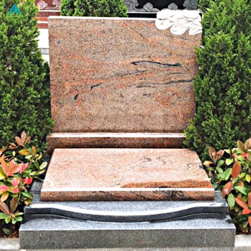 Polished Flamed Granite Weeping Industrial Design Style Outdoor Tombstone Block for Sale