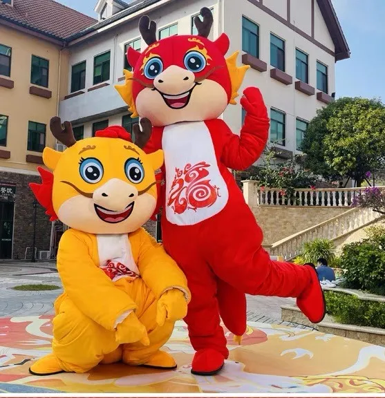 Hot selling 2024 year Chinese new year Mascot stuffed animal dragon mascot costume for adult dragon