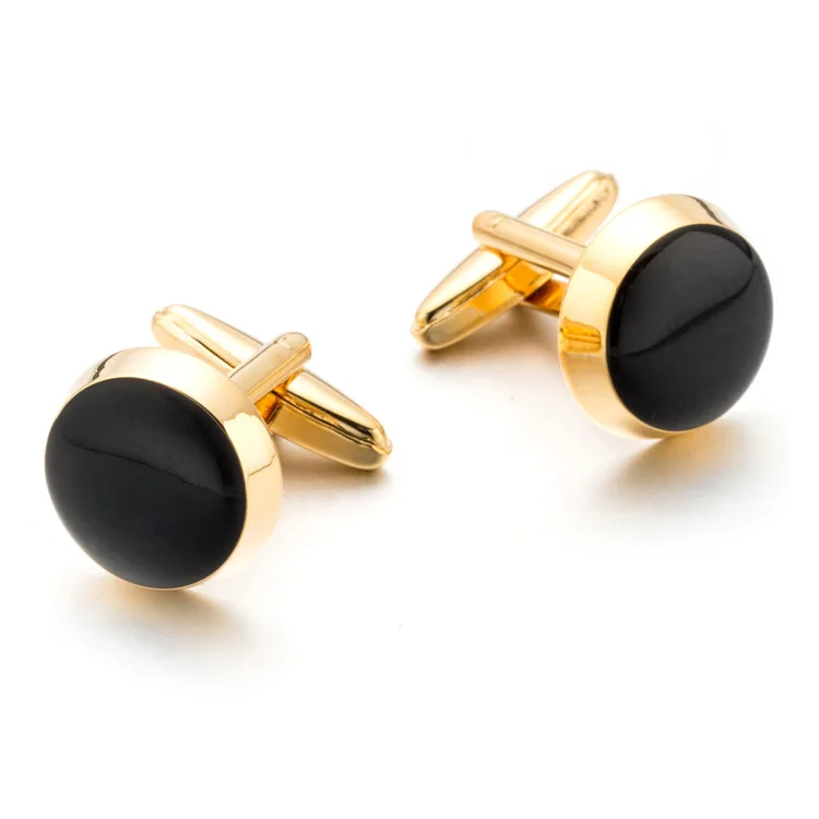 Rose Gold Pearl Shell  Cufflinks Round Cuff links Studs Set for Men Custom Business Wedding Jewelry Shirt Button Cufflinks