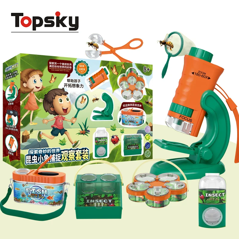 Newest Science Optical Instrument Insect Catcher Camping Toys Nature Exploration Outdoor Games Mini Binoculars Toys for Children