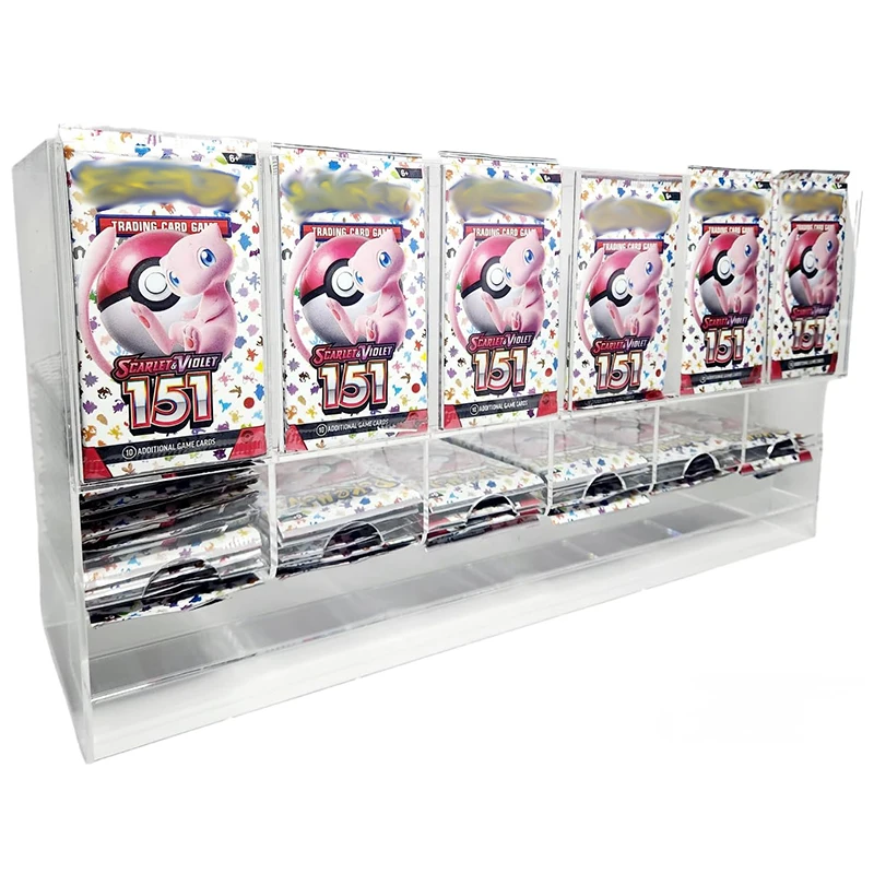 6 Slot Acrylic Booster Pack Dispenser Acrylic Game Trading Card Booster Pack Dispenser TCG Booster Packs