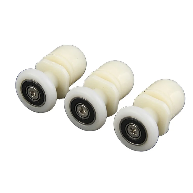 4pcs Single Plastic Shower Door Rollers Wheel Runner Diameter 20mm,23mm,25mm,27mm With Eccentric Shaft  White Color,nylon Roller