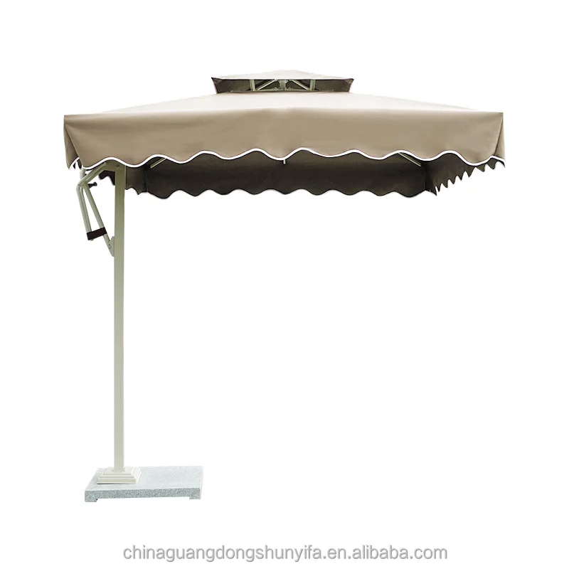 Wholesale 2.5m/3m commercial outdoor waterproof sunshade big garden parasol aluminum side pole umbrella