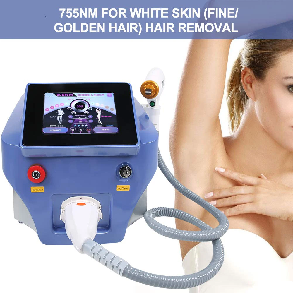Hot Trending 3 wave long pulse laser hair removal diode machine / laser hair removal for black skin