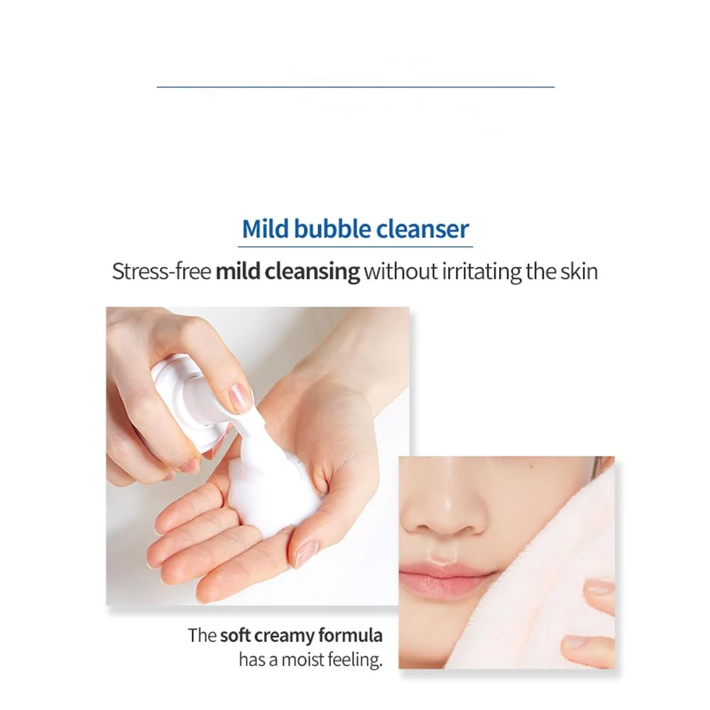 K Gentle Low PH Bubble Cleanser for Comedonal Acne Soft Bubble Moisturizing Facial Cleanser Amino Acid Face Wash Makeup Remover