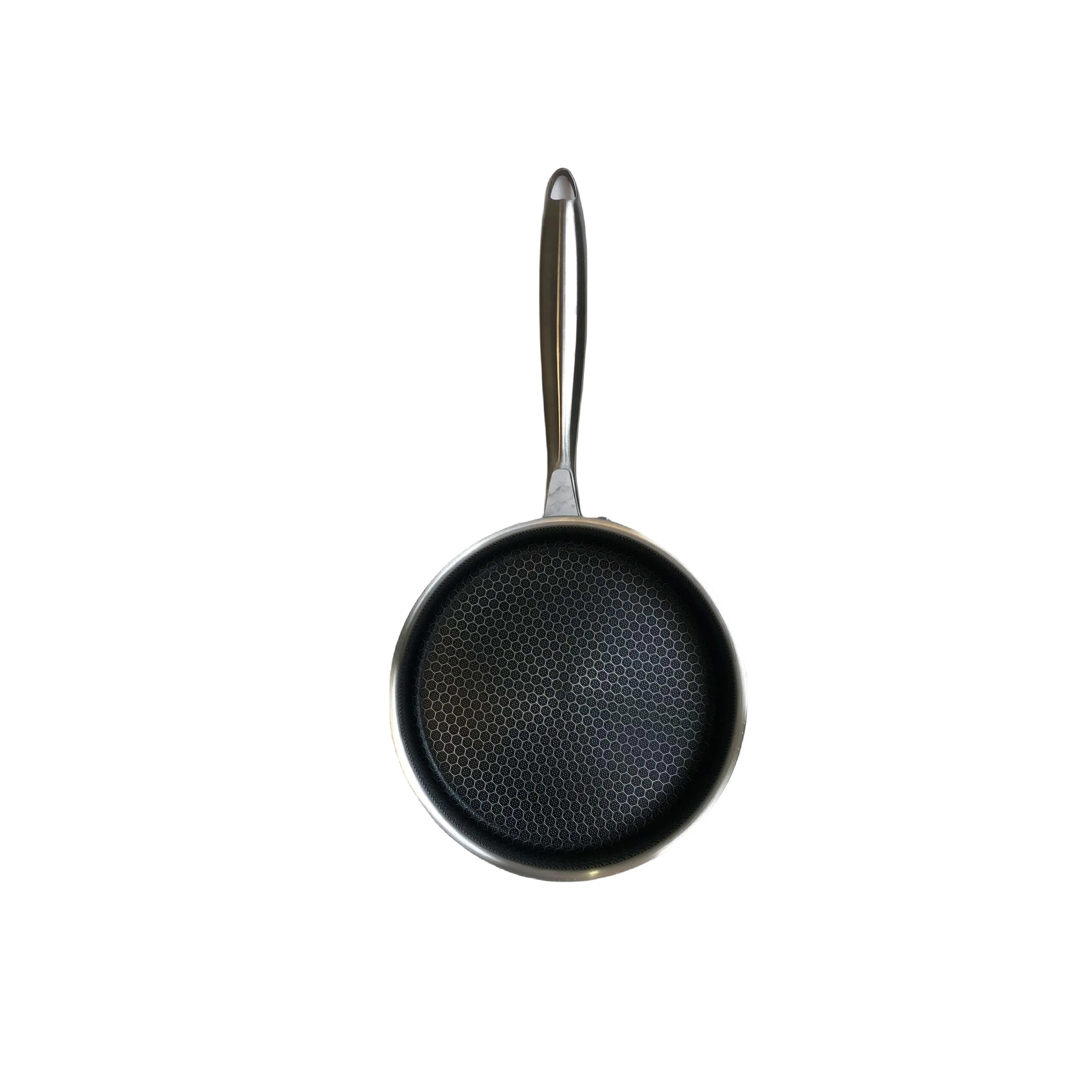 Wholesale single-sided stainless steel wok three-layer steel kitchen kitchen honeycomb type non-stick frying pan