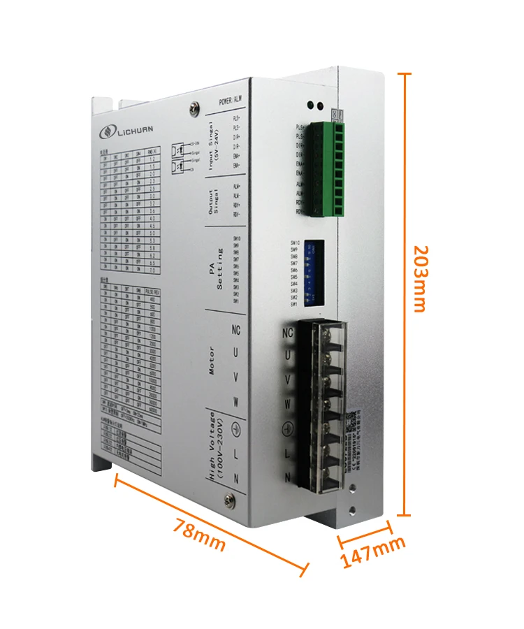 Lichuan Nema 51 35Nm stepper motor with driver kit LC3722D+LC31325 high performance big step motor AC220V 3phase