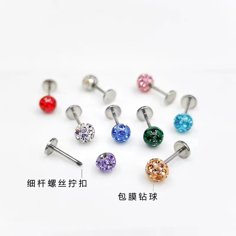 2022 Wholesale Fashion Stainless Steel 6Mm 8 Ball Animal Flower Labret Tops Ear Nose Ring Body Piercing Helix Stud Jewelry /