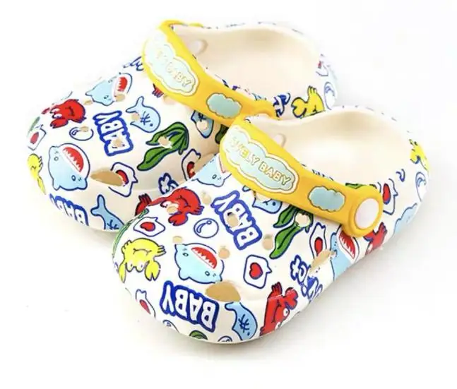 2021 cute children kids clogs boys & girls slides cartoon sandals flats soft indoors slippers summer closed toe beach