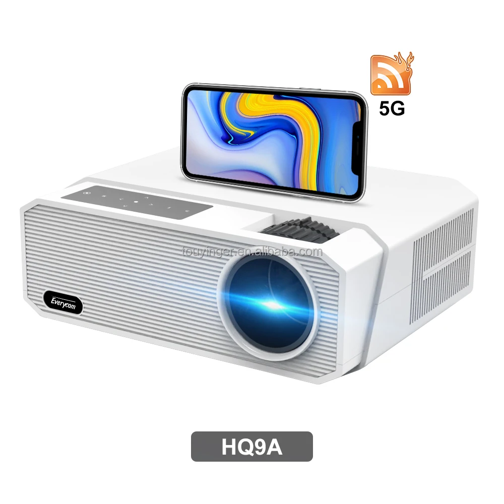 Everycom HQ9   8000 lumens  led projector   supported 5g wifi  4k projector android wifi 1080 native 8000lumen