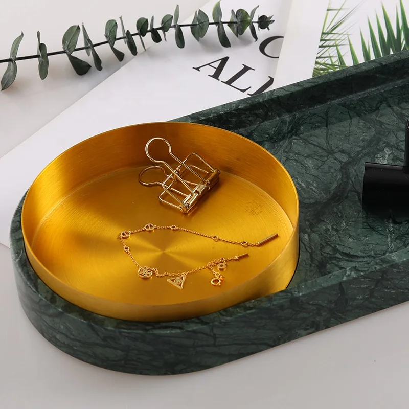European Style Customized Marble Jewelry Display Presentation Tray