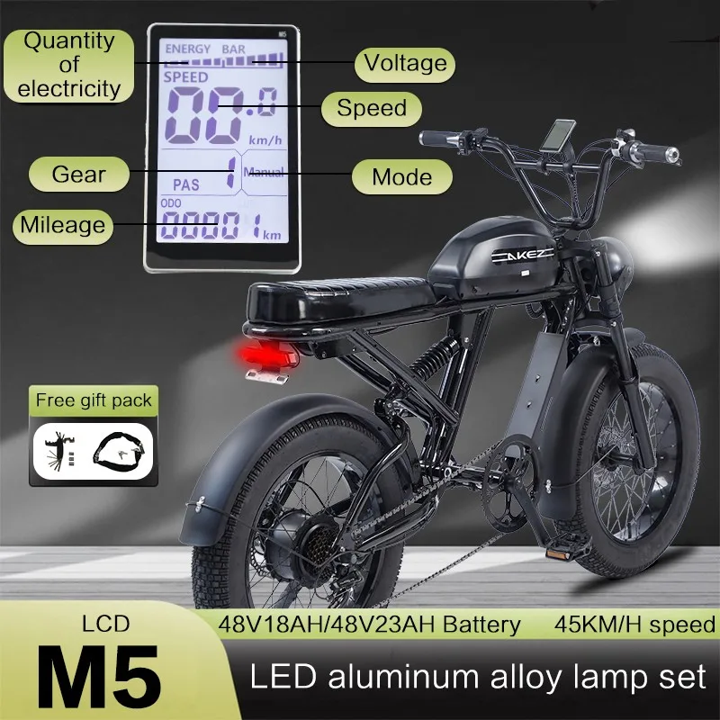 2023 new retro vintage super Electric Hybrid Bike 73 fat tire 20 inch 1500W ebike 48V 18AH/23AH long range e bike