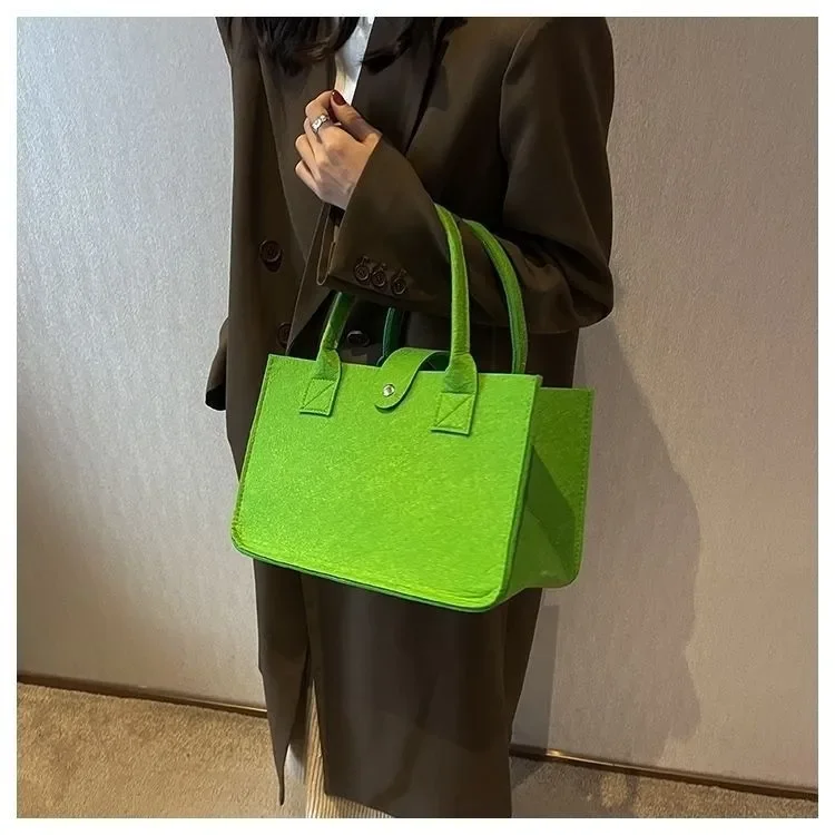 low price womens Handbag wool fabrics felt makeup bag for women ladies felt bag yellow orange red different colors