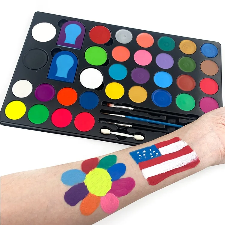 Halloween Body Paint Palette Non-Toxic Costume Makeup Face Painting Kit for Kid