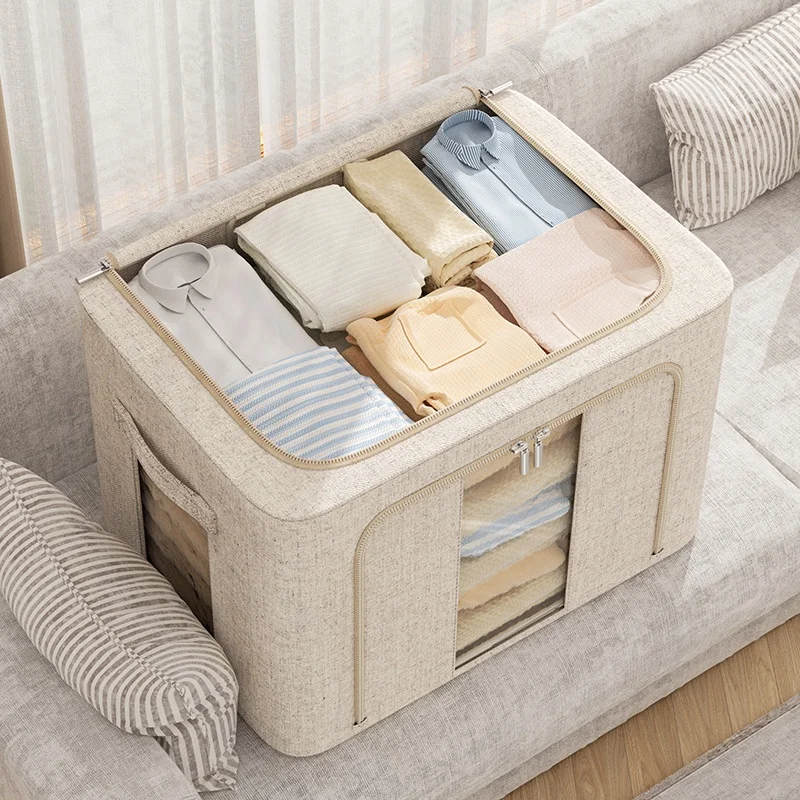 Fabrics Large Capacity Clothes Storage Bag Kitchen Organizer Storage Box Organizer Home And Kitchen
