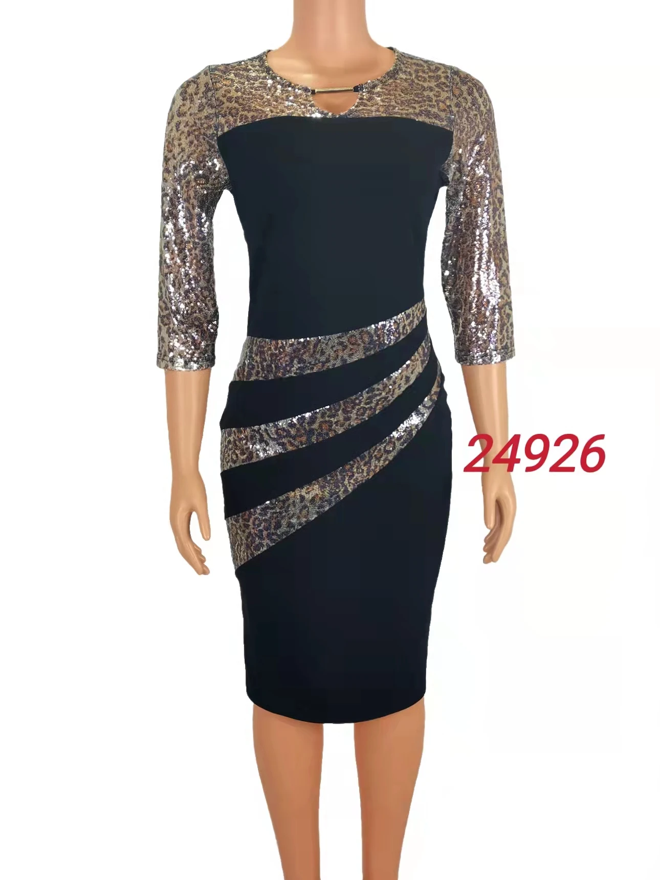 wholesale custom factory price O-neck Women Dresses Long Sleeves Slim Hip wrapped african Pencil Plus Size Office Lady Dress