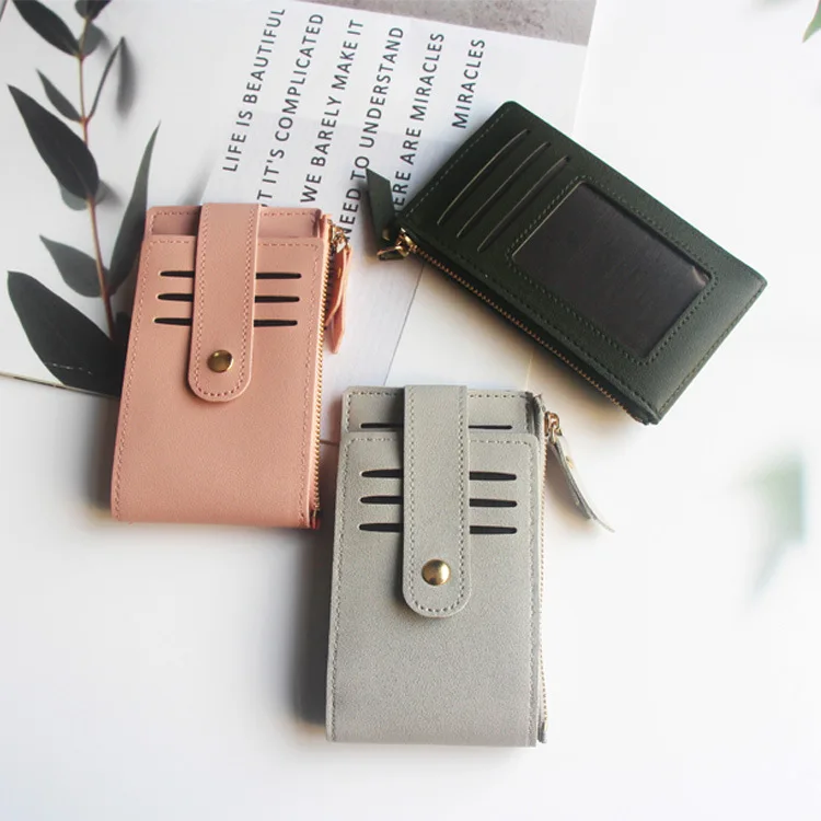 Wholesale Fashion Card Holder Zipper Wallet Credit Zipper Coin Purse Sublimation Vegan PU Leather Wallet Credit Card Holder