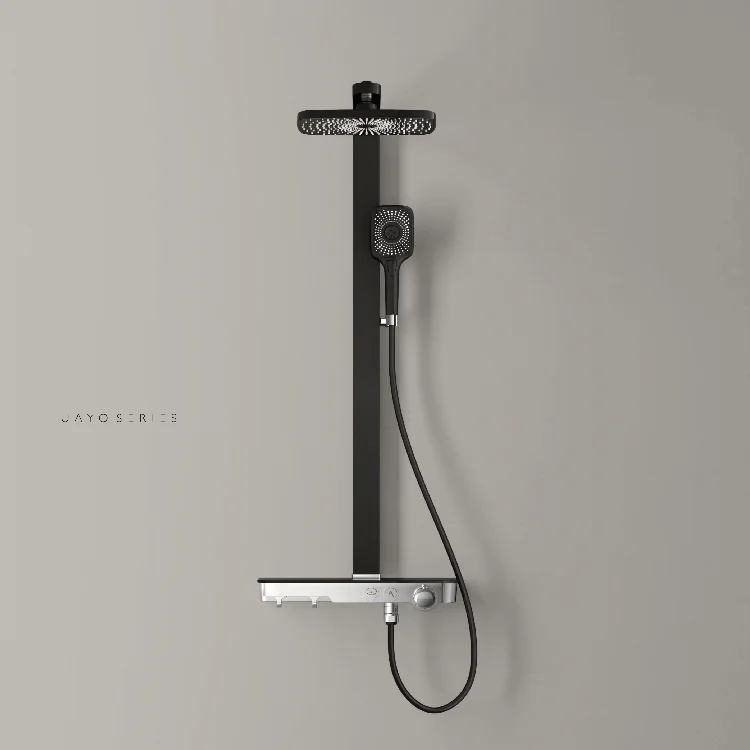 
High experience China manufacturer L shaped shower bathroom shower set column panel wall mount Spa Shower system 