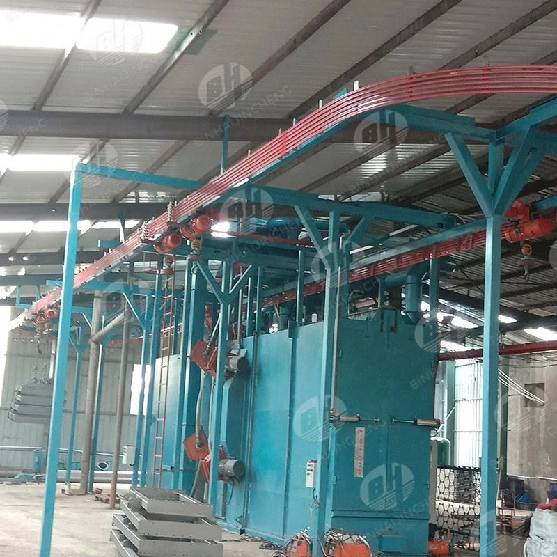 Ce Approval Catenary Stepping Shot Blasting Machine / Q38 Hanging Chain Shot Blasting Machine